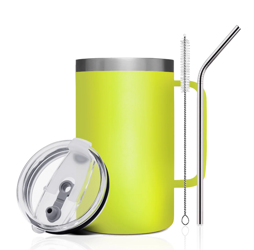 Chartreuse Stainless Steel Tumbler with Handle